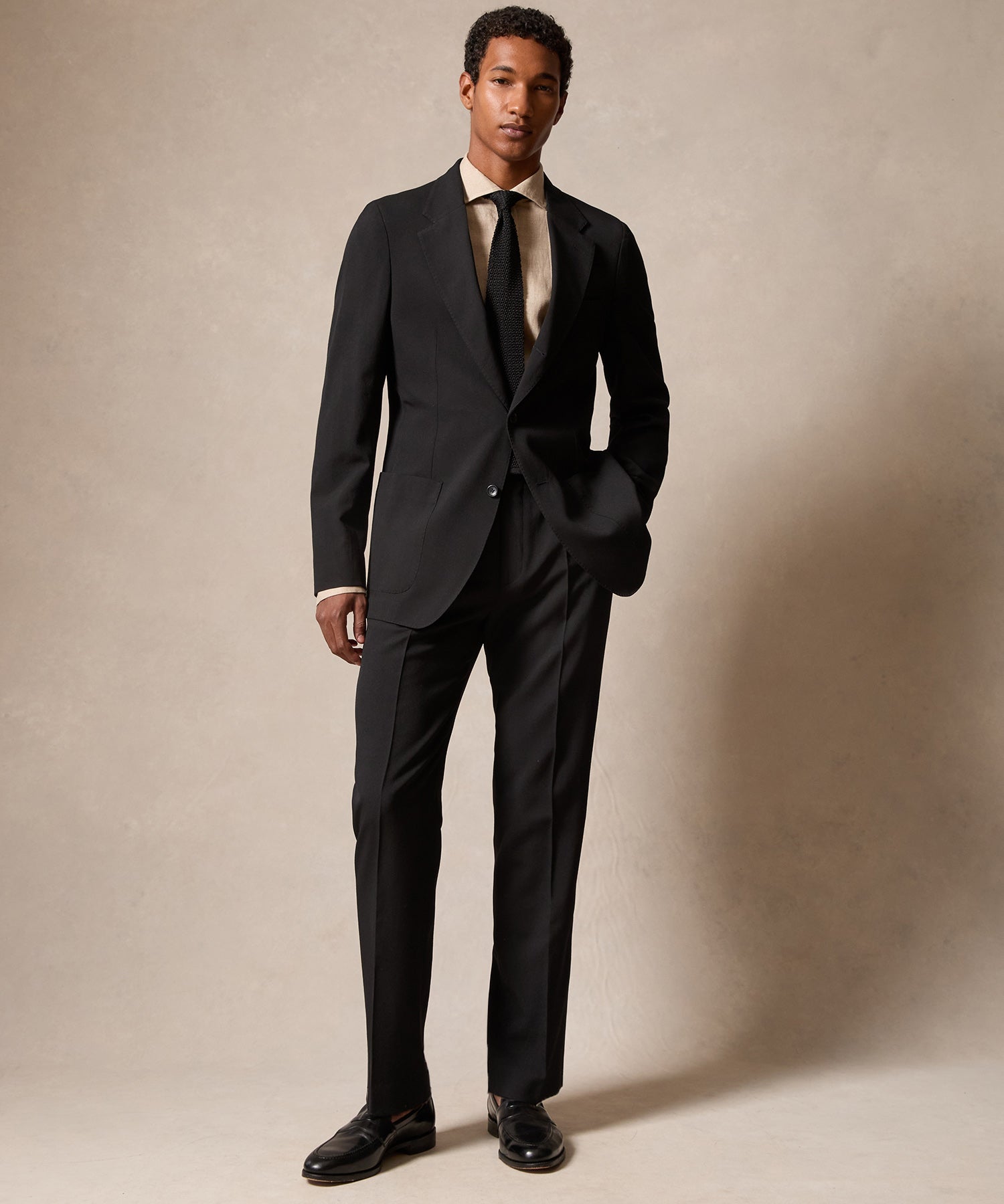 Italian Gabardine Madison Suit in Black