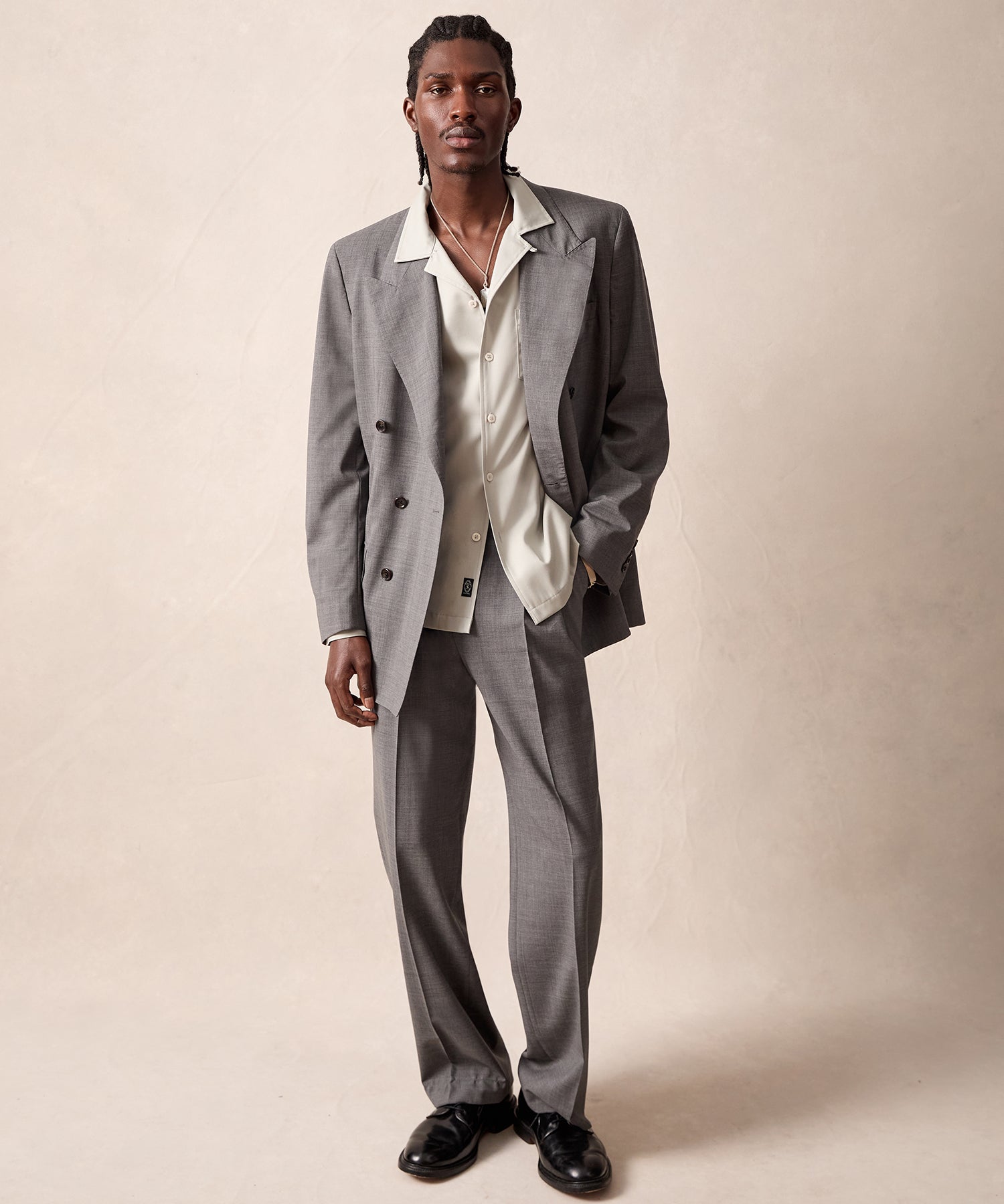 Italian Tropical Wool Wythe Suit in Grey