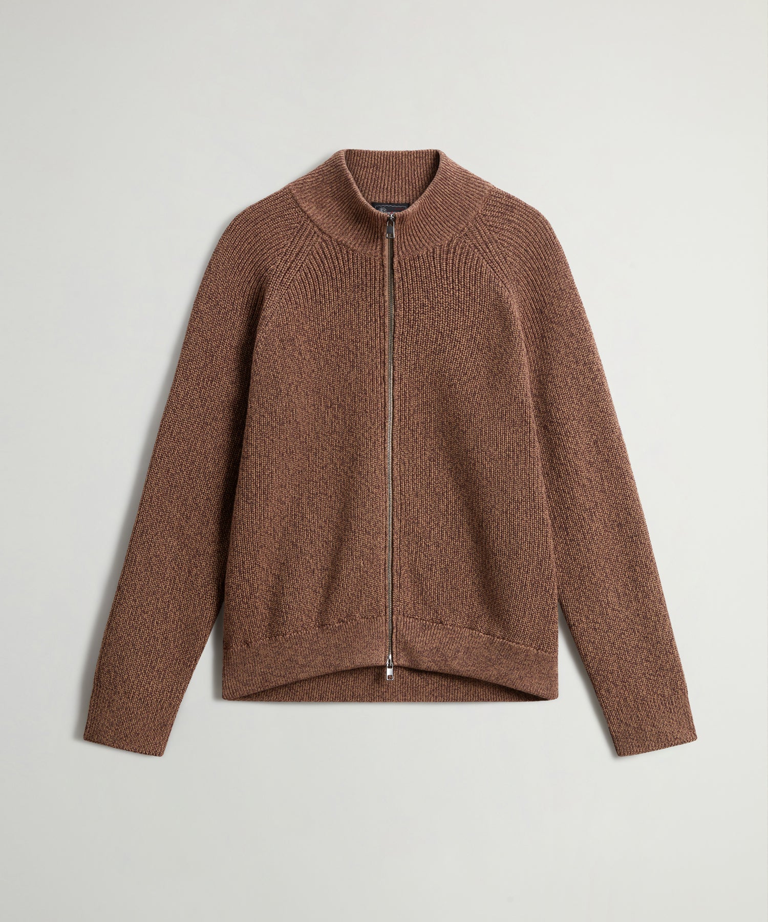 Todd Snyder x Woolrich Cotton Zip-Up Sweater in Brown