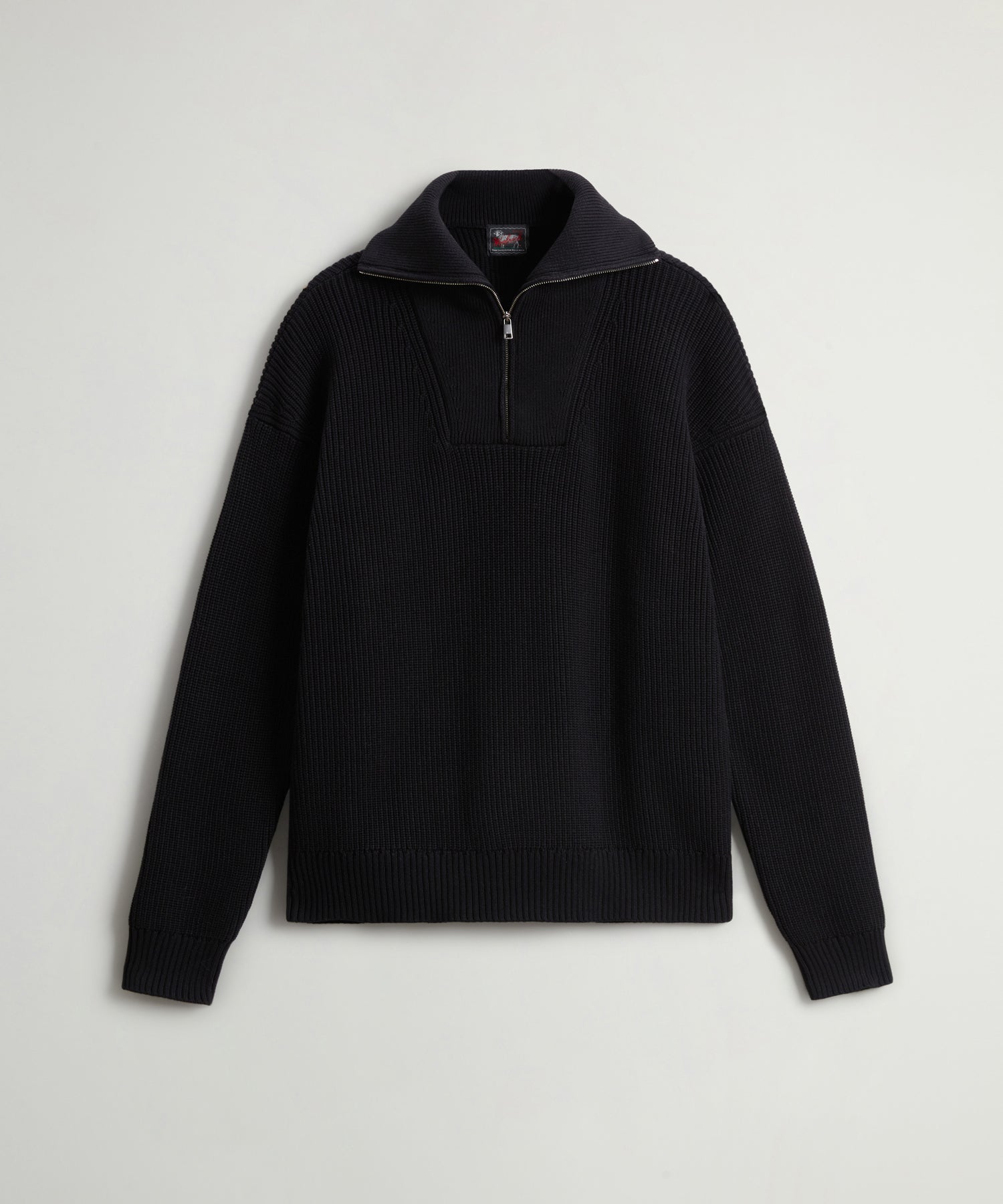 Todd Snyder x Woolrich Cotton Half-Zip Sweater in Black