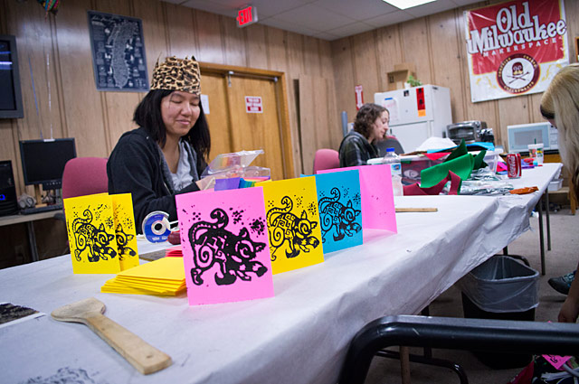 Jenie does some printmaking