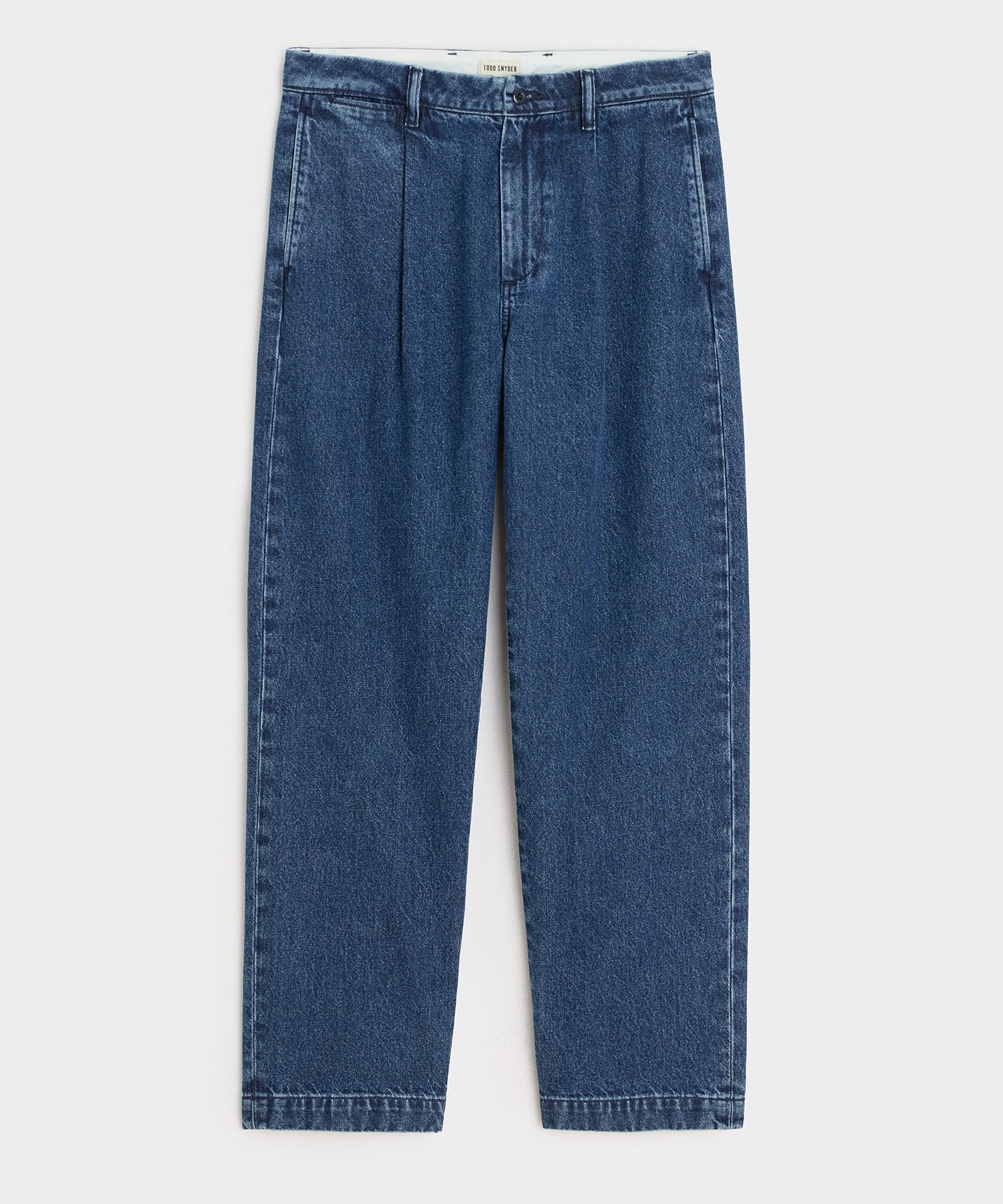 Relaxed Pleated Denim Chino