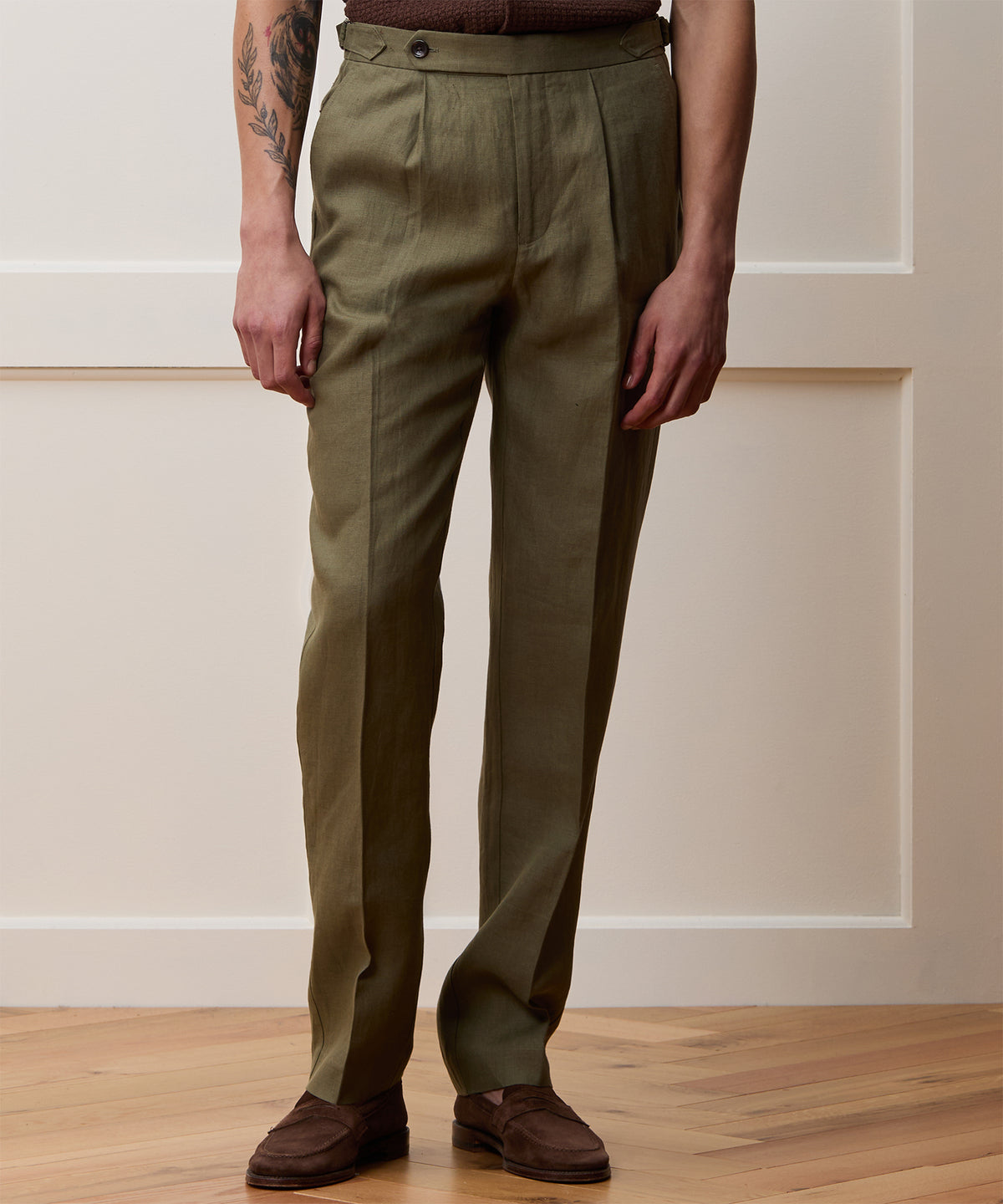 Irish Linen Side Tab Trouser