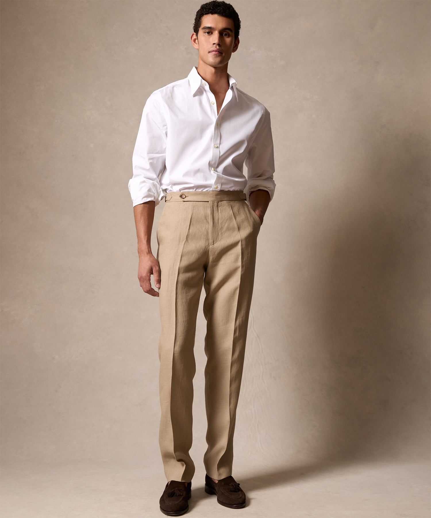 Italian Linen Side Tab Trouser