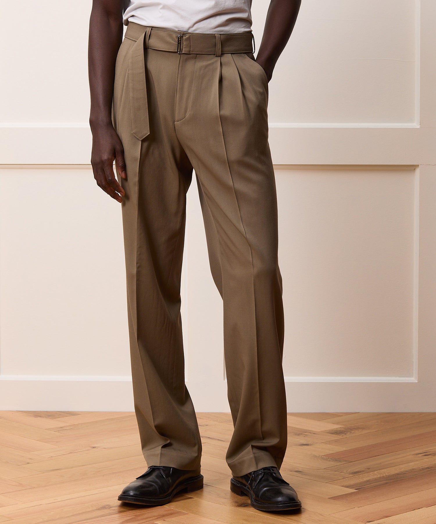 Italian Gabardine Self Belt Trouser