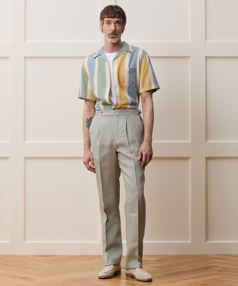 Irish Linen Side Tab Trouser